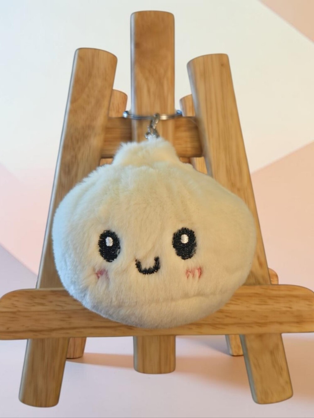 Cute Dumpling Plush Kawaii Face Keychain - Cream Plush